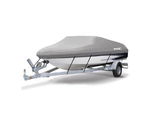 MSC Housse de Bateau remorquable imperméable en Toile de Polyester 600D de qualité Marine, Convient pour Bateau à Coque en V, Triple Coque, Runabout (Modèle E, Longueur : 6 à 6,7 m, Largeur des