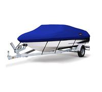 MSC Housse de Bateau remorquable Robuste en Polyester Oxford, pour Coque en V, Triple Coque et runabout, modèle D, Longueur : 5,2 à 5,7 m, Largeur des poutres : jusqu'à 243,8 cm, Bleu Pacifique