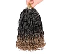 Mscat 12 Inch Wavy Senegalese Twist Crochet Hair 8 Packs Pre-Looped Passion Twist Crochet Hair With Curly Ends Synthetic Ombre Havana Twist Braiding Hair Extension for Women Kids T27#