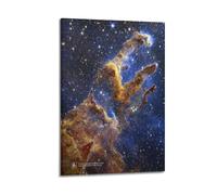 MSCFHU Poster décoratif sur toile avec piliers de création du télescope spatial James Webb - Poster mural moderne pour chambre à coucher (20 x 30 cm)