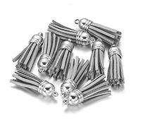 MSCFTFB Lot de 100 mini pompons mala en daim synthétique pour la fabrication de boucles d'oreilles, colliers, guirlandes, porte-clés, attrape-rêves, loisirs créatifs (gris clair)