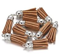 MSCFTFB Lot de 100 mini pompons mala en daim synthétique pour la fabrication de boucles d'oreilles, colliers, guirlandes, porte-clés, attrape-rêves, loisirs créatifs (marron)
