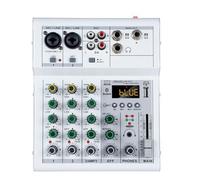 MSCHENZW Console de Mixage DJ Numérique Professionnelle Table de Mixage Audio 4 Canaux avec Port USB Prend en Charge la Lecture de Connexion Bluetooth Blanc Installation Facile