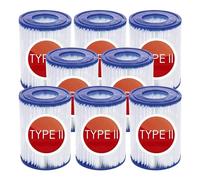 Mscomft filtres de Type 2 pour Bestway 58094, Filtre de Taille 2, Convient pour Piscine Bestway Steel Pro Frame et Piscine familiale, Filtre de Piscine Gonflable (Lot de 8)