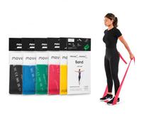 MSD Lot de 5 bandes élastiques sans latex, 1,5 m chacune, toutes résistances, pour Pilates