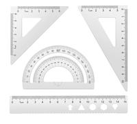 MSDADA Lot de 4 Règles en Alliage D'aluminium - Rapporteur D'angle Triangulaire, Mathématiques, Géométrie - Kit D'outils Pour étudiants, Enseignants, Ingénieurs et Dessinateurs (Argent)