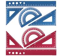 MSDADA Lot de 8 règles de 20 cm en alliage d'aluminium, rapporteur, mathématiques, géométrie, kit d'outils idéal pour le dessin, la mesure pour les étudiants, les enseignants, les architectes, les