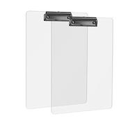 MSDADA - Porte-Bloc en Acrylique, 2 Pièce de Clipboard Acrylique Transparent A4 de Conception de Mode, Clipboard avec Pince (Noir)