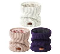 MSDC Cache-cou pour homme Lot de 3, Snood thermique pour femmes en polaire épaisse doublée pour temps froid, Cache-cous pour hommes pour ski et masque facial, Taille unique