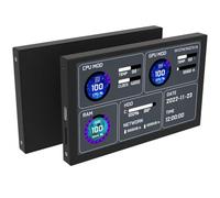 MSDDEC Moniteur de température d'ordinateur de 5", thème dynamique pris en charge, panneau de capteur ARGB PC, mini écran secondaire USB de type C, moniteur de données CPU RAM HDD (noir) (blanc)