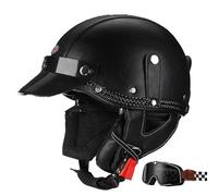 MSDXDKF Demi-Casque de Moto avec Lunettes, Casques Jet de Scooter Casquette de Baseball ECE Homologué Casques Vintage à Face Ouverte pour Vélo Croiseur Chopper Cyclomoteur,XS=50-54cm,Style3
