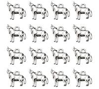 MseaRust Lot de 50 pendentifs en alliage d'argent antique en forme de loup hurlant pour loisirs créatifs, bracelets, colliers, boucles d'oreilles, bijoux