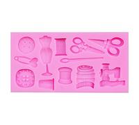MSEKKO Moule en Silicone 1 Paquet de Ciseaux Bouton Couture vêtements de créateur Moule en Silicone Bordure de gâteau de Mariage Fondant décoration de gâteau moules en Argile Bricolage