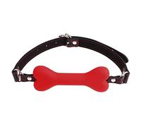 MSemis Bâillon à Boule SM Ceinture Sexy Ball Gag Silicone Sexe Forme Os pour Chien Bouche D'os Gag Ouverte Couple Jouet Sexuel Esclave SM Bondagé Jeu Adulte Rouge Taille unique