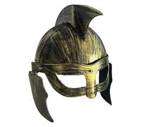 MSemis Casque Viking Avec Cornes Pour Adulte Casque Combattant Pour La Décoration Scène Romain Luxe Adultes Avec Plume Rouge Fausse En Métal Or Taille unique
