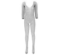 MSemis Combinaison erotique Boby sexy femme Bodystocking Nylon Collant Résille Ouvert Entrejambe Lingerie sous vetement Coquine Bodycon Bas Pantyhose Noir Taille unique