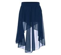 MSemis Enfant Fille Jupe de Ballet Danse Asymétrique Jupe de Patinage Artistique Jupette Danse Classique Latine Salsa Jazz Rumba Robe de Sport Dancewear 2-16 Ans Bleu Marine 10 Ans