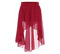 MSemis Enfant Fille Jupe de Ballet Danse Asymétrique Jupe de Patinage Artistique Jupette Danse Classique Latine Salsa Jazz Rumba Robe de Sport Dancewear 2-16 Ans Bourgogne 6 Ans