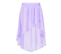 MSemis Enfant Fille Jupe de Ballet Danse Asymétrique Jupe de Patinage Artistique Jupette Danse Classique Latine Salsa Jazz Rumba Robe de Sport Dancewear 2-16 Ans Lavande 16 Ans