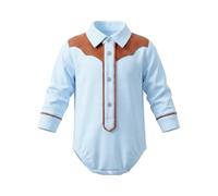 MSemis Garçon Combinaison Pour Bébé Combinaison Occidentale Pour Bébés Garçons Ferme Occidentale Accessoire Photo La Ferme Rodeo Vacances Bleu clair 6-9 mois