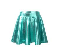 MSemis Jupe Danse Jupe Basique Plissée Jupe Mini Courte évasée Jazz Jupe Paillette Brillant pour Enfant Fille 5-14 Ans Lac Vert A 11-12 Ans