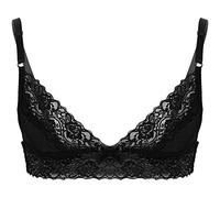 MSemis Lingerie de Nuit Homme sous-Vêtement Sissy Dentelle Soutien-Gorge Transparent Bra pour Homme Clubwear Gay Underwear Maillots de Corps M-XL Noir X-Large