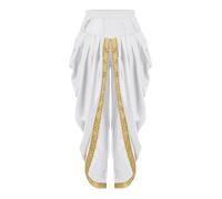 MSemis Pantalon Kurta Dhoti en Soie Enfant Garçon Pantalon Dhoti Traditionnel Brodé Taille Haute Costume Danse du Ventre Ethnique Indien Sarouel Pants 5-16 Ans Blanc 5-6 ans