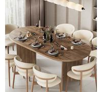 MSFE Table à Manger Ovale en Bois, 190x90x76cm, 6-10 Personnes, Tables à Manger Bois, Esszimmertisch, Tables de Cuisine, Pieds de Table en Forme de V,pour Salle à Manger,Salle de Réunion,Salon
