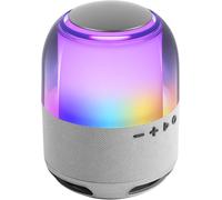 Msfloww, Haut-Parleur Portable Bluetooth 15W, Ã\U2030Clairage Orbilight Rgb 360°, Son Puissant Avec Haut-Parleur Deepbass 57Mm, Gaming Compact Avec Bluetooth 5.3 + Microsd, Argent