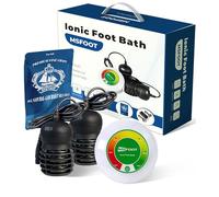 MSFOOT Machine de désintoxication ionique portable pour les pieds, bain spa pour les pieds pour un usage domestique, machine de nettoyage des pieds pour éliminer les toxines avec 2 tableaux, sel de