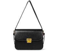 MSGHER Sac à bandoulière pour femme, sac à main style preppy pour femme, sac à bandoulière rétro, sac à main, porte-documents de designer, noir, Small