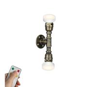 MSGIRVLZL Applique Murale de Chambre À Coucher À 2 Lumières À Piles, Ampoule Led À Intensité Variable, Télécommande, Applique Murale Pour Salon, Tube Steampunk, Conduite D'Eau, Lampe Murale Rechargeab