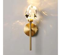 MSGIRVLZL Applique Murale En Laiton À Long Poteau Avec Abat-Jour En Cristal, Applique Murale Led Moderne 5W, Appliques Murales D'Éclairage Décoratif de Couloir À Tête Unique, Appliques Murales Simples