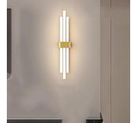 MSGIRVLZL Applique Murale Led Linéaire Moderne À Intensité Variable En Or, Barre D'Éclairage Murale Minimaliste Pour Couloir, Luminaires Muraux Pour Salle Den, Lampe Murale À Double Bande Longue Pou/C