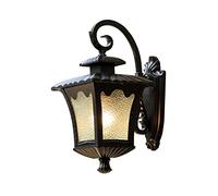 MSGIRVLZL Éclairage Classique Traditionnel Fixes Murales de Mur de Verre Lanterne Murale Avec Lampe En Verre Transparent Terminer de La Lampe de Mur D'Étanche Allight Allele Patio Verre Mur Spot de Ja
