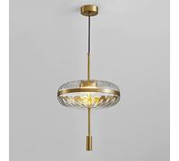 MSGIRVLZL Lampe À Suspension En Verre À Motif D'Eau, Lumières Suspendues de Luxe En Laiton Brossé, Lustres D'Éclairage Intérieur À Led, Lumières de Fil de Suspension Réglables En Hauteur Pour Salon, Î