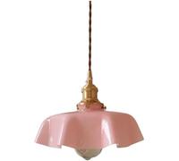 MSGIRVLZL Lampe Suspendue Moderne En Verre Vert Avec Interrupteur, Lampe Suspendue Au Plafond À Fleurs Françaises, Luminaire Vintage Du Milieu Du Siècle, Lustre En Laiton Antique Pour Chambre À Couche