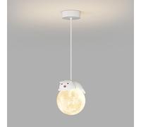 MSGIRVLZL Lampe Suspendue Planet Avec Kit de Décoration de Poupée de Dessin Animé, Lampe Suspendue Pour Chambre D'Enfant, Lampes de Chevet Sphériques, Lustre D'Éclairage de Chambre Simple, Lampes Led