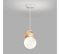 MSGIRVLZL Lampe Suspendue Planet Avec Kit de Décoration de Poupée de Dessin Animé, Lampe Suspendue Pour Chambre D'Enfant, Lampes de Chevet Sphériques, Lustre D'Éclairage de Chambre Simple, Lampes Led
