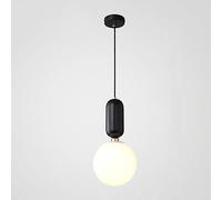 MSGIRVLZL Lampes Suspendues de Ferme En Verre de Lait Blanc, Îlot de Cuisine, Boule Industrielle Noire, Lampe Suspendue Au Plafond Simple, Or Antique, Lustre Du Milieu Du Siècle Pour Salle À Mang/K