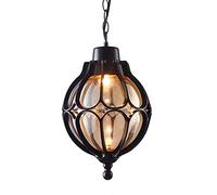 MSGIRVLZL Lampes Suspendues Extérieures Étanches - Plafonniers Vintage de Cour de Jardin - Lampes Suspendues Extérieures Industrielles En Verre En Alumi- Éclairage Lustre Pour Porche, Villa, Vignoble,
