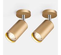 MSGIRVLZL Lot de 2 Projecteurs Anglo Gu10 Oro Registrabile Della Lampada da Parete, Superficiale Led Montato 3000K / 4000K Soffitto Accento Lampada, For Galleria Gabinetto Di Casa Decor/Warm Light/7W