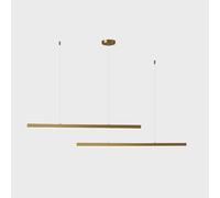 MSGIRVLZL Lustres Led Modernes À Intensité Variable, Luminaire Suspendu Linéaire Pour Salle À Manger Sur Table En Laiton Brossé, Plafonnier À Longue Bande Pour Cuisine, Îlot, Bar, Bureau, Restaurant,