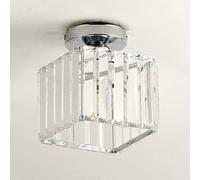 MSGIRVLZL Petit Lustre En Cristal Encastré Plafonniers Ferme Cristal Noir Près Du Plafonnier Moderne Chrome Vintage Or Couloir Plafonnier Pour Cuisine Entrée Porche Hall D'Entrée/Chrome