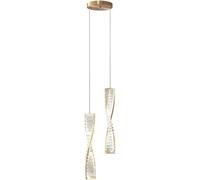 MSGIRVLZL Petit Mini Lustre En Cristal Lampes Suspendues Island Bar Noir Or Dimmable Spirale Led Lampes Suspendues Modernes 3 Lumières Cluster Éclairage Suspendu Pour Cage D'Escalier Salle À Manger Ch