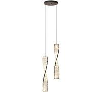 MSGIRVLZL Petit Mini Lustre En Cristal Lampes Suspendues Island Bar Noir Or Dimmable Spirale Led Lampes Suspendues Modernes 3 Lumières Cluster Éclairage Suspendu Pour Cage D'Escalier Salle À Manger Ch