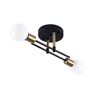 MSGIRVLZL Plafonnier À 2 Têtes, Plafonnier Linéaire En Métal, Luminaire Edison E27, Plafonniers Décoratifs de Couloir, Lampes Suspendues Industrielles Rétro Pour Salle À Manger, Îlot de Cuisine