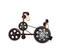 MSGIRVLZL Steamcreative Gear Tuyau de Fer Spot de Mur de Fer Vintage Lampe Murale Industrielle Grenier Retro Wood Chambre À Coucher Aisle Salon Bar Décoratif Mur de Mur Sconce E27 E27 Edison Luminair