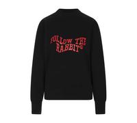 Msgm, Femme, Sweatshirts et sweats à capuche, Noir, Taille: 40 FR SweaT-shirt noir avec impression 'Follow the Rabbit'