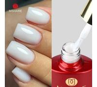 MSHARE Gel de Base Blanc Lacté Camouflage Couleur Caoutchouc Vernis à Ongles 10ml Glitter Base RS15
